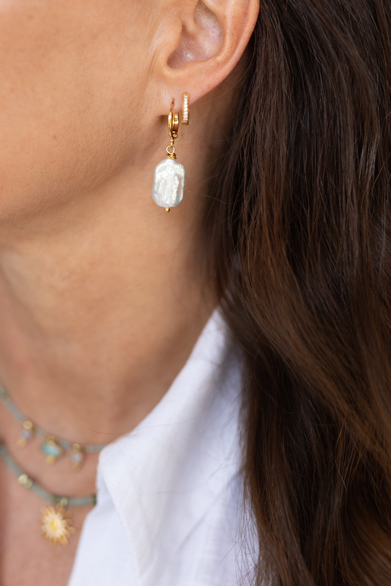 Boucles d'oreilles Alba perles d'eau douce