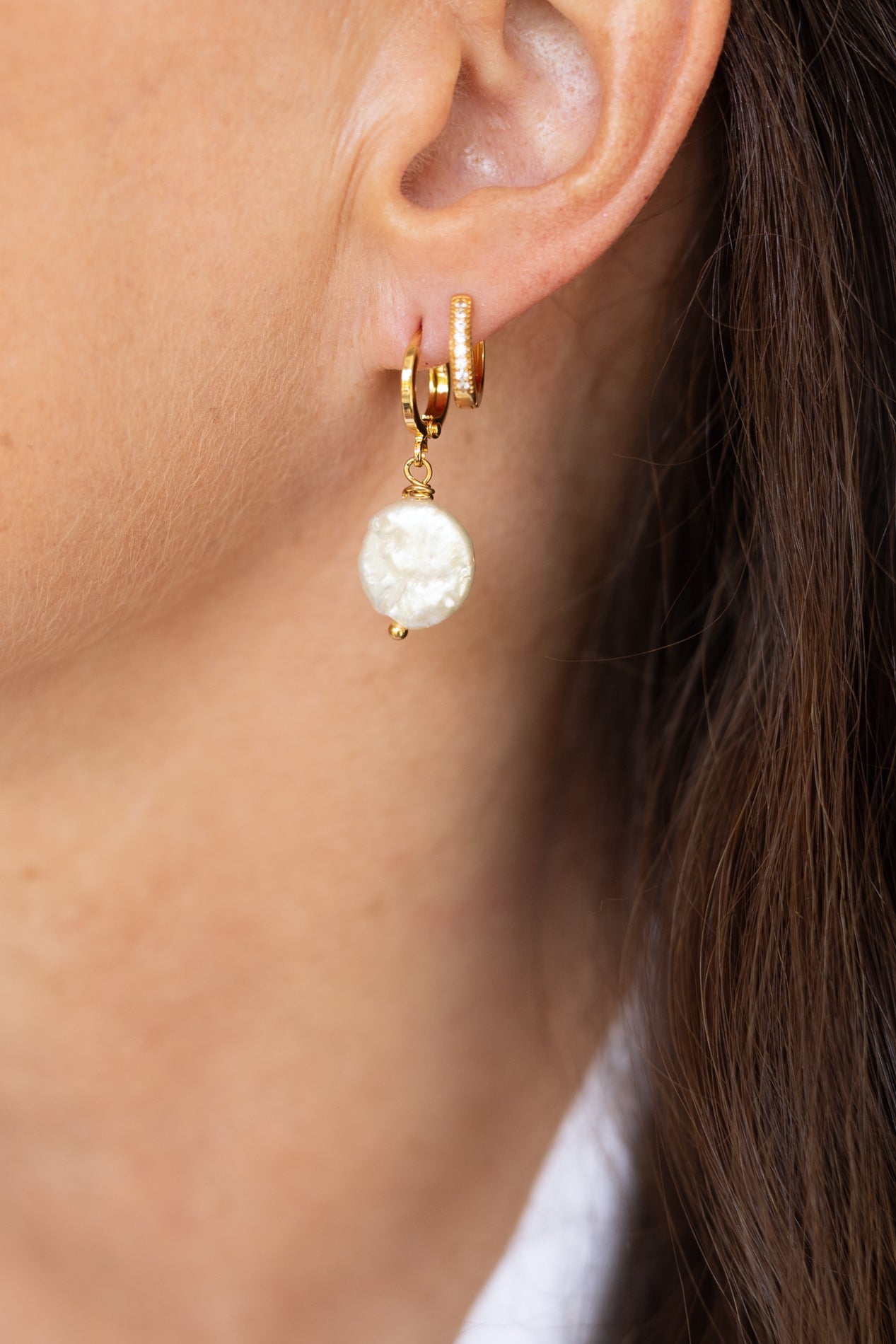Boucles d'oreilles constance perles d'eau douce