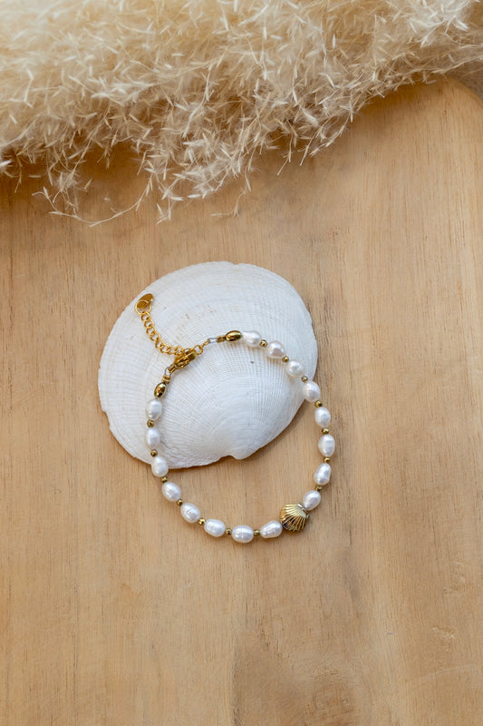 Bracelets Capri en perles d'eau douce et coquillage