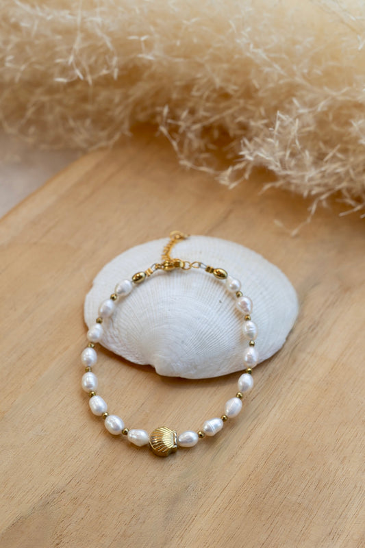 Bracelets Capri en perles d'eau douce et coquillage