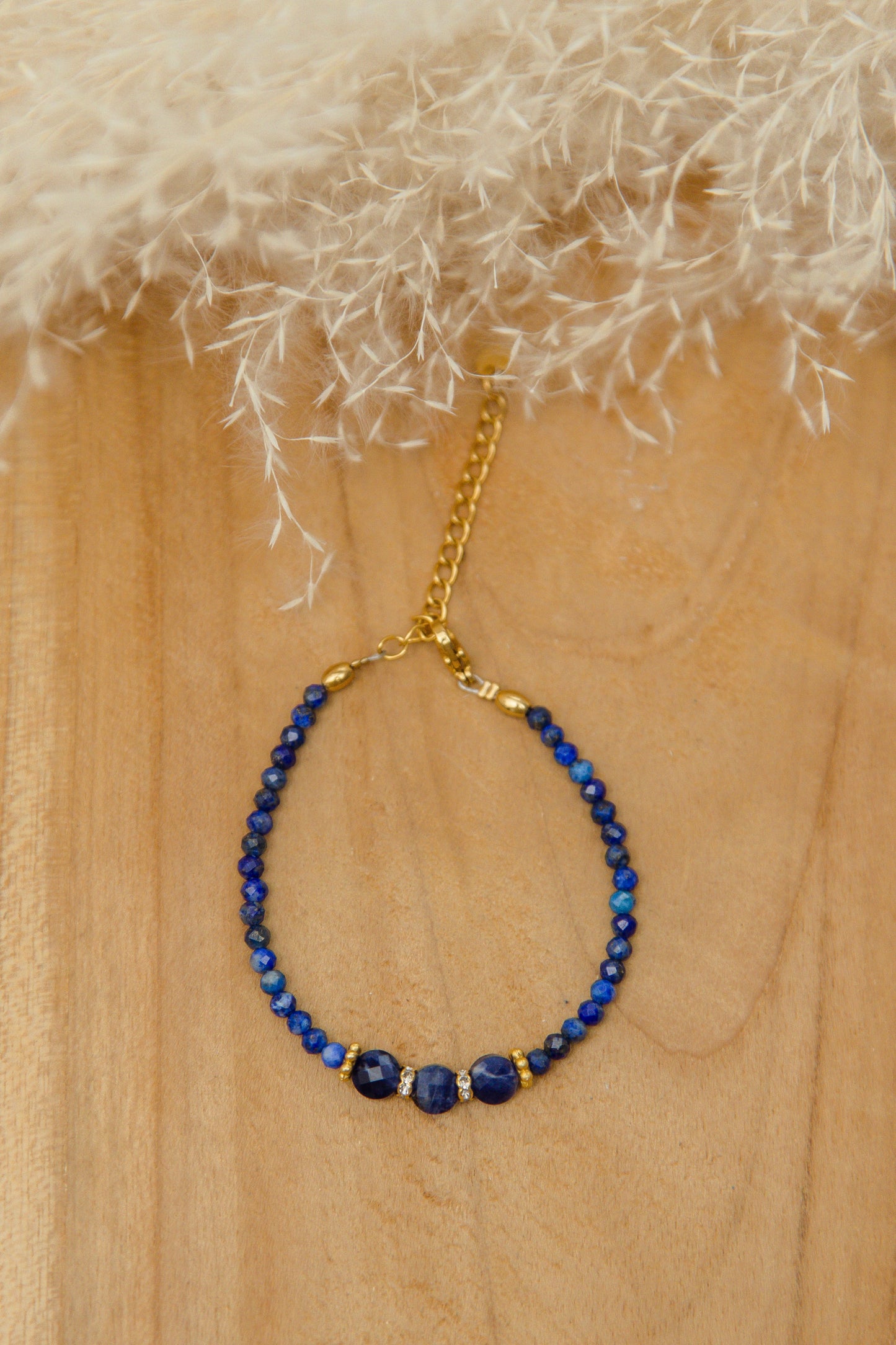 Bracelet Tess en pierres de Lapis-Lazuli bleu