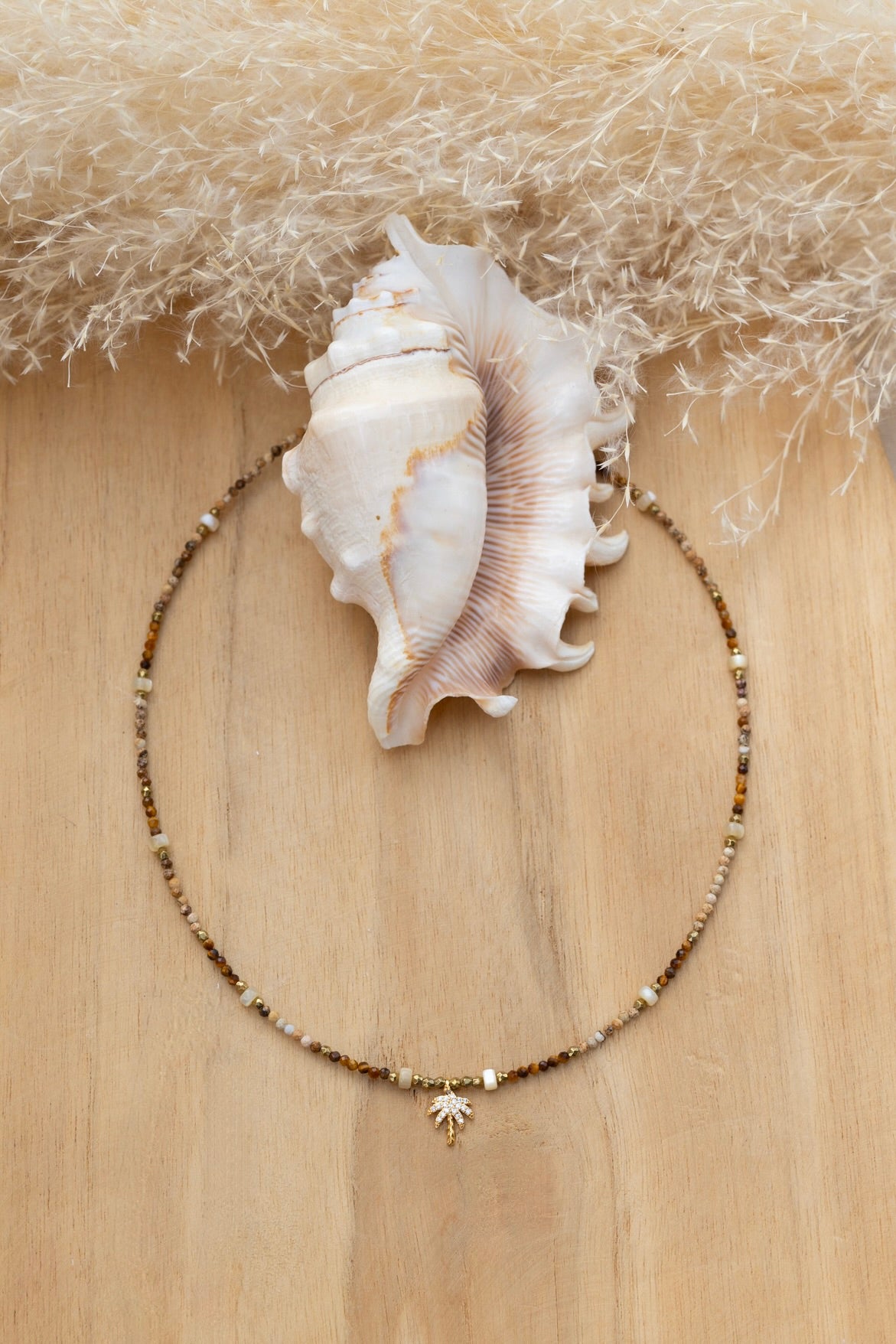 Collier Palmier pierre Jaspe Paysage