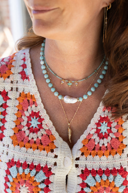 Collier Amanda Amazonite perle d'eau douce