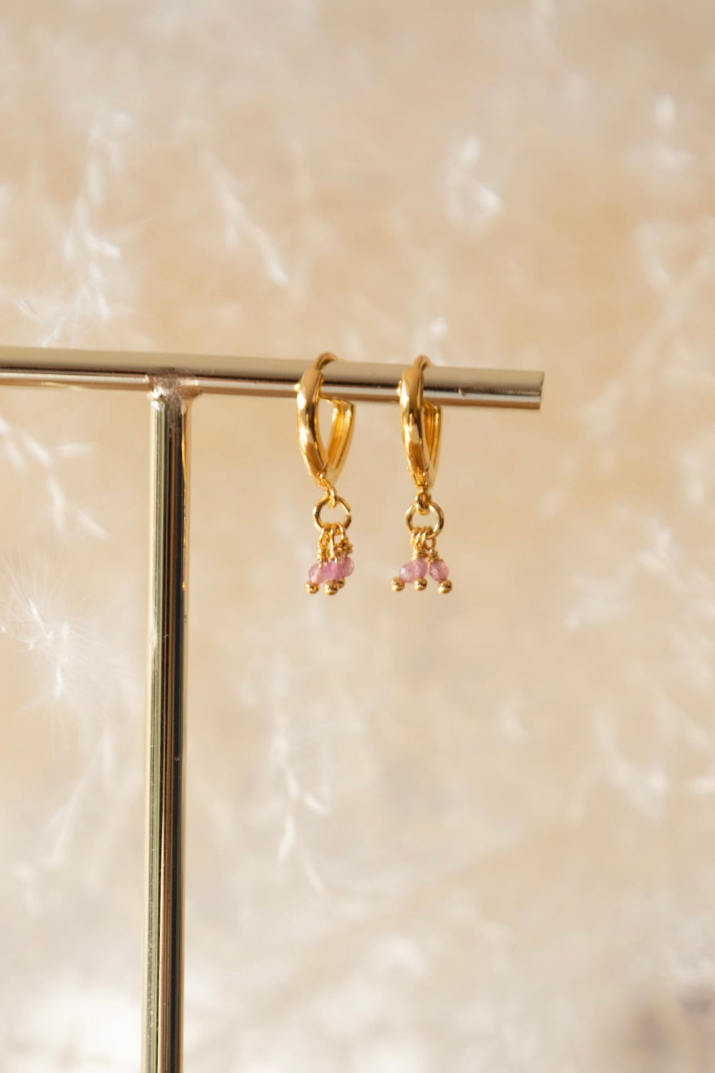 Boucles d'oreilles Joy quartz rose