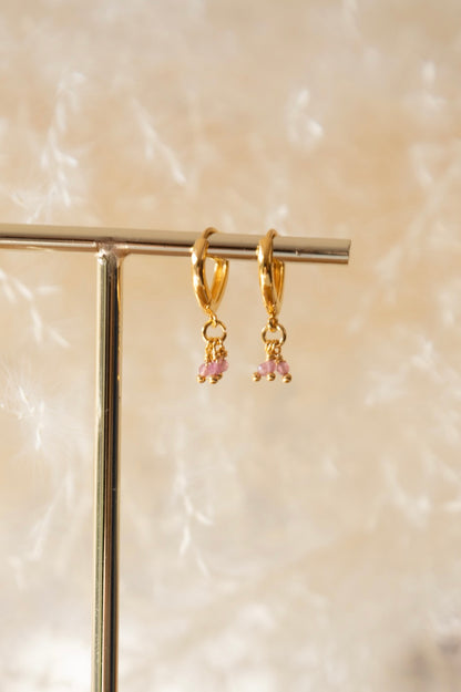 Boucles d'oreilles Joy quartz rose