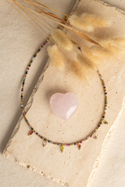 Collier Grasse en tourmalie multicolore
