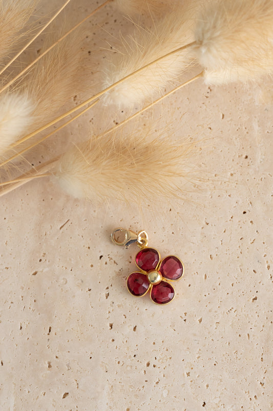 Pendentif charme Pierre de grenat rouge