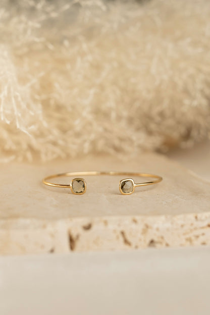 Bracelet jonc Nina quartz fumé