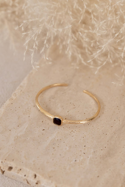Bracelet jonc Oriane onyx noir