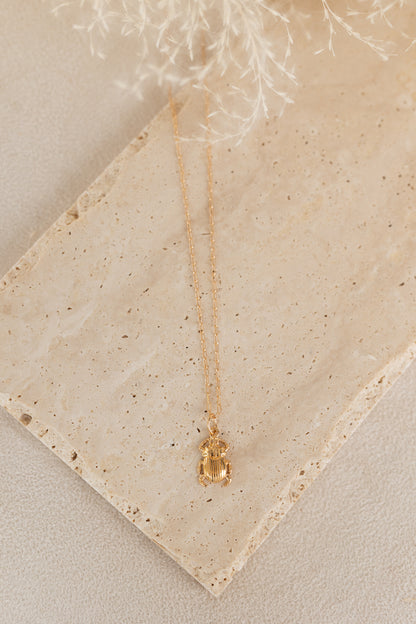 Collier chaîne Baby Scarabé plaqué Or 14K, 3 microns