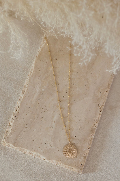 Collier Sun en plaqué or 14K, 3 microns Soleil