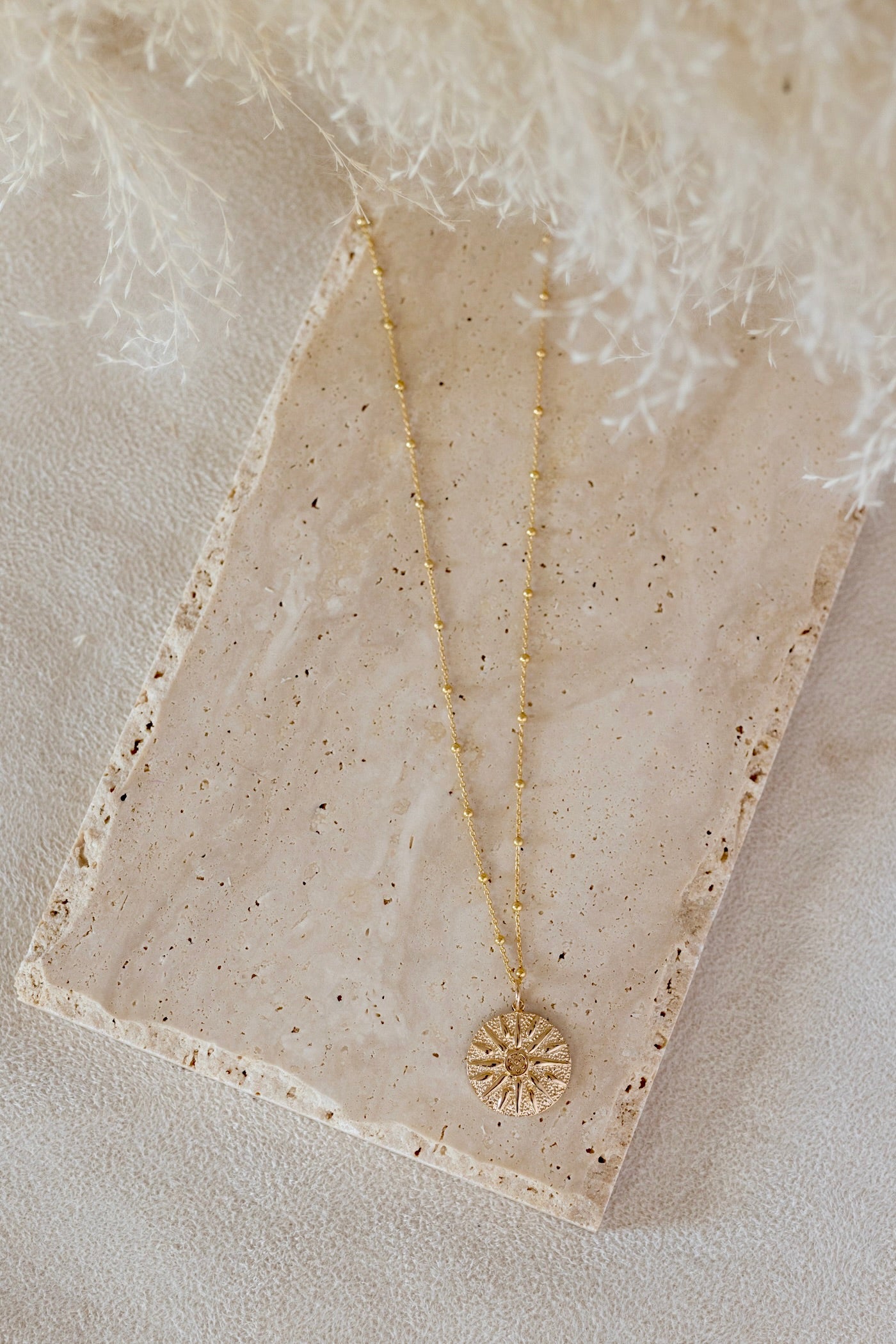 Collier Sun en plaqué or 14K, 3 microns Soleil