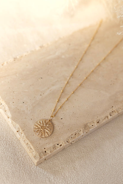 Collier Sun en plaqué or 14K, 3 microns Soleil