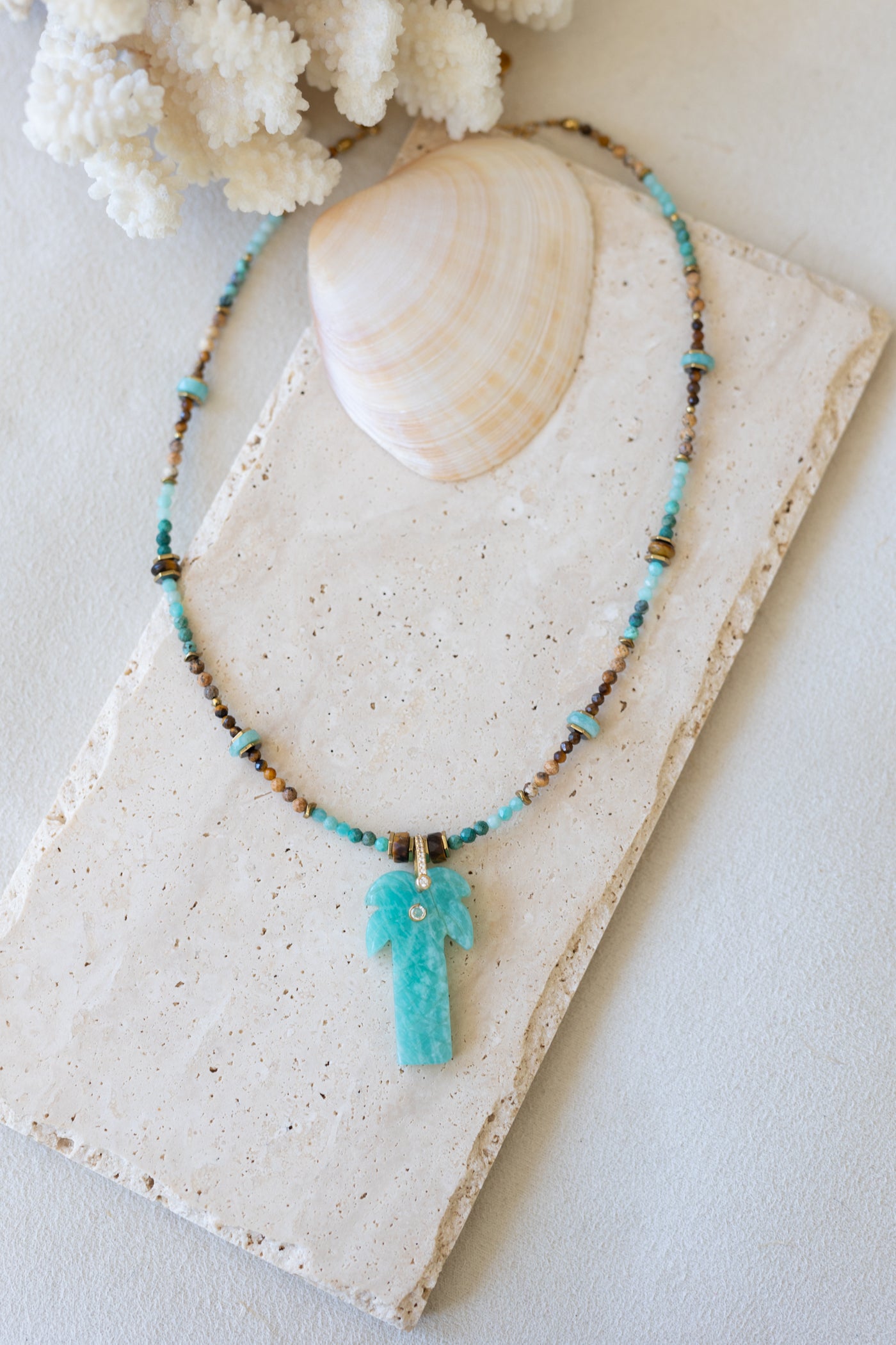 Collier Palmier Amazonite