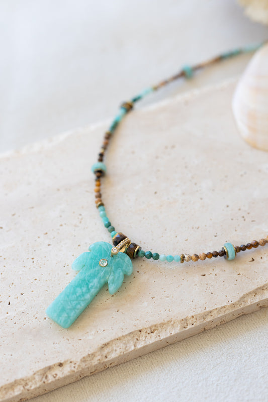 Collier Palmier Amazonite
