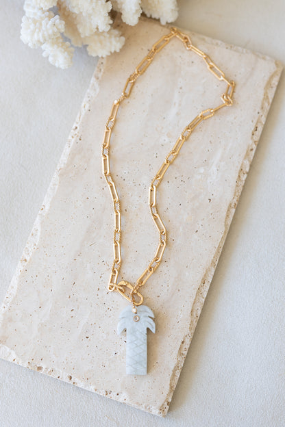 Pendentif Palmier Pierre de lune