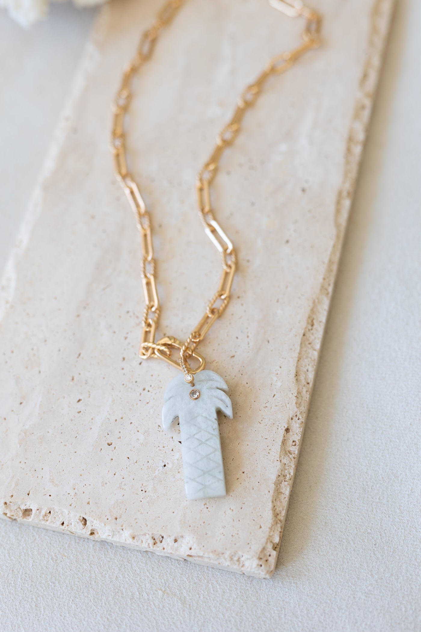 Pendentif Palmier Pierre de lune