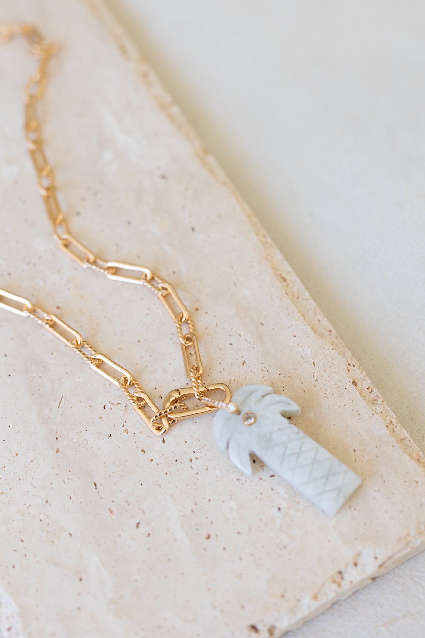 Pendentif Palmier Pierre de lune
