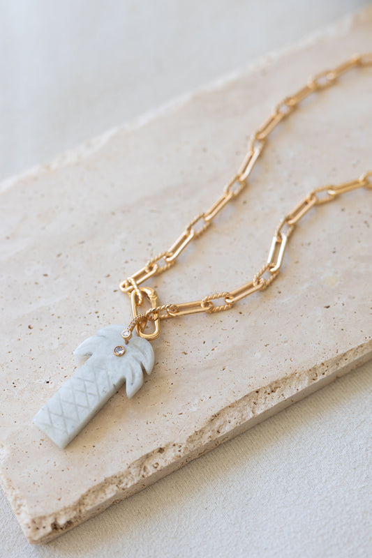 Pendentif Palmier Pierre de lune