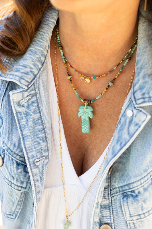 Collier Palmier Amazonite