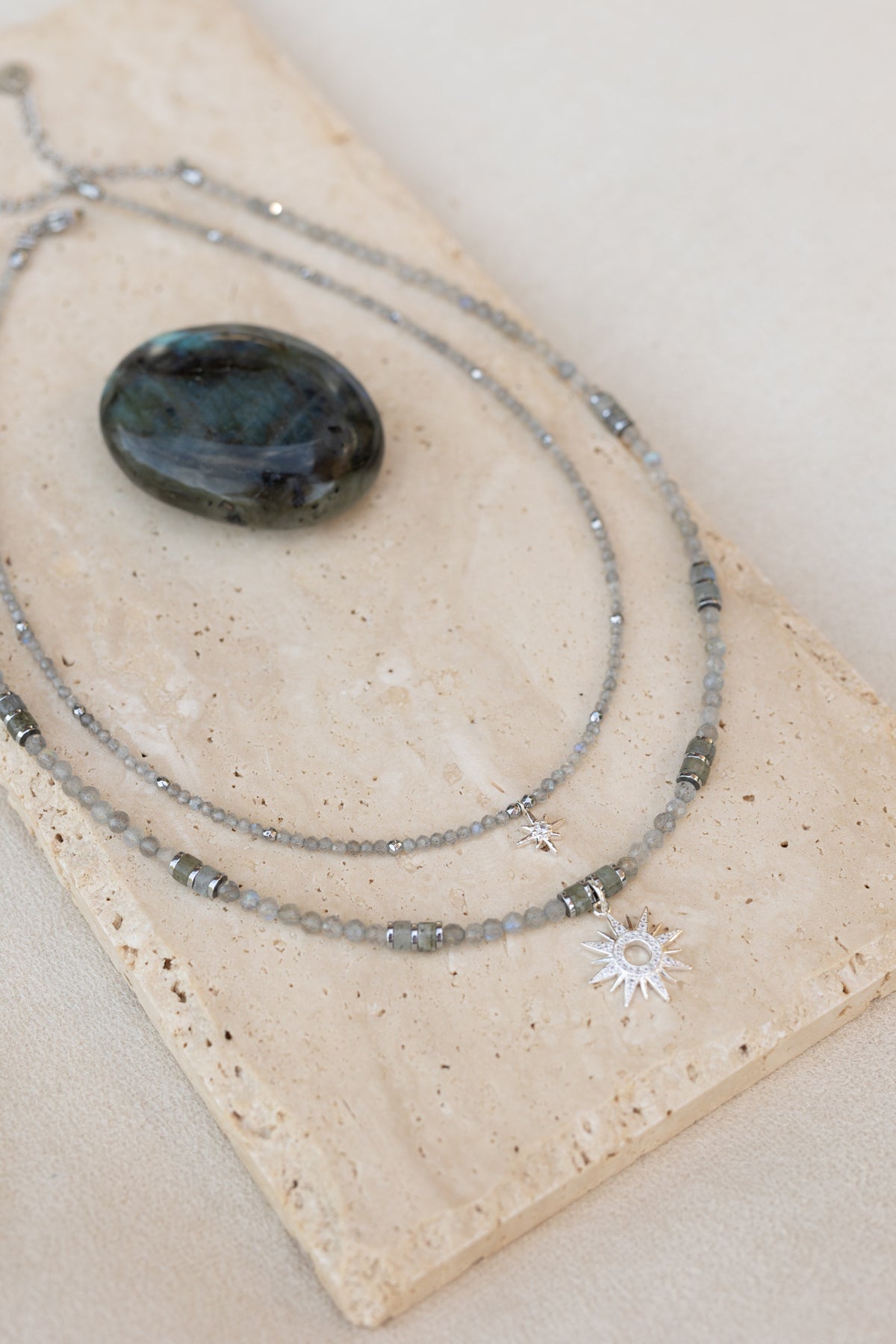 Collier Sunny labradorite argent