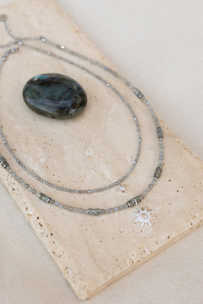 Collier Sunny labradorite argent