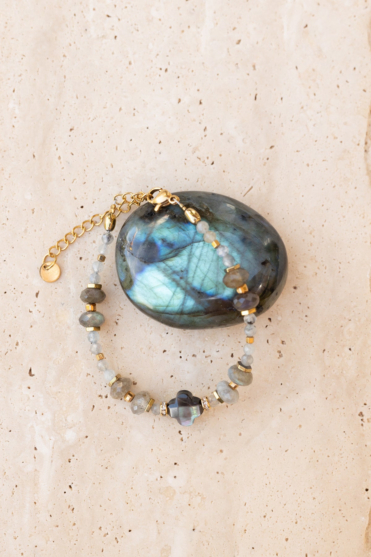 Bracelet Costanza labradorite nacre grise