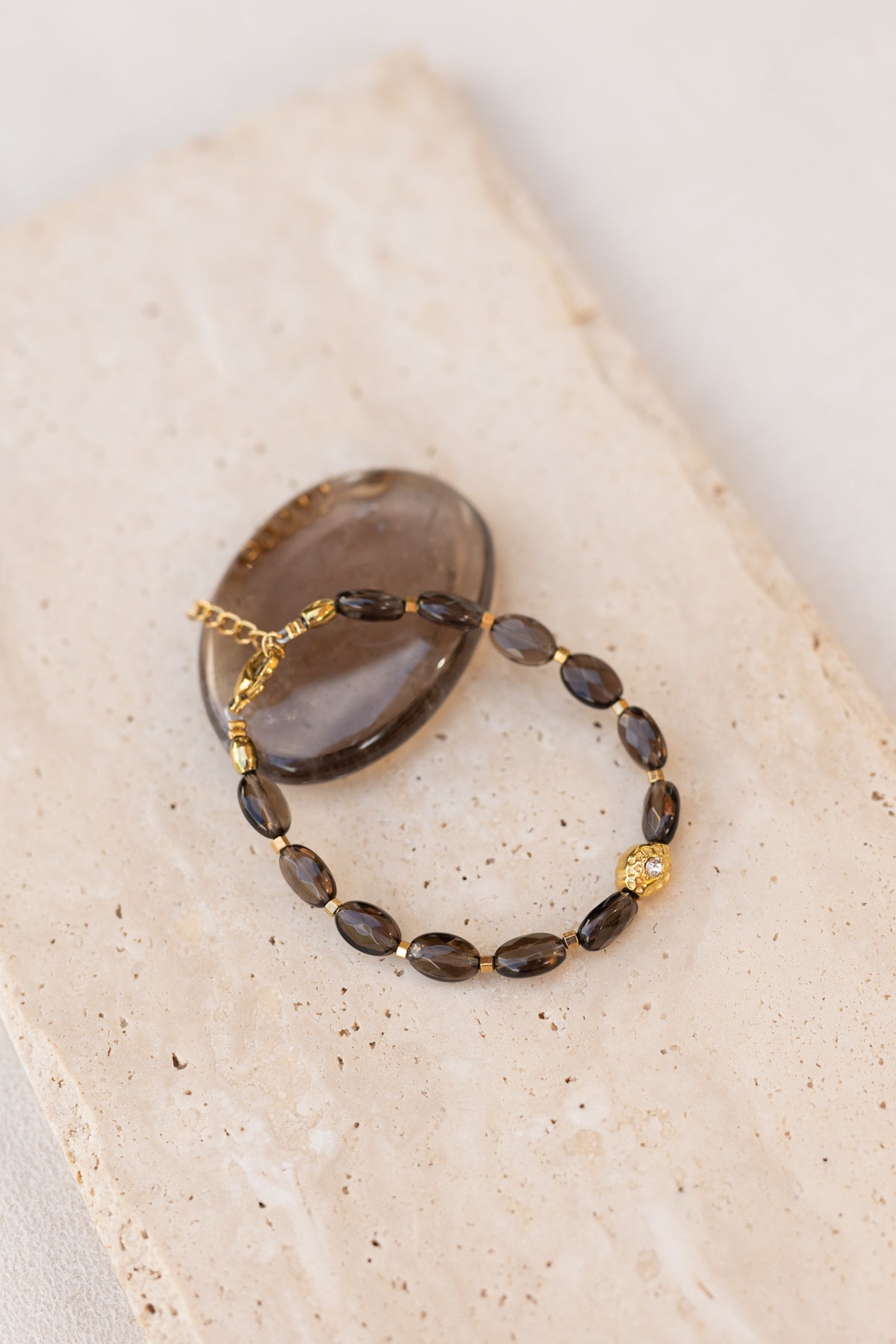 Bracelet Tania quartz fumé marron