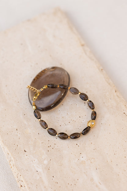 Bracelet Tania quartz fumé marron