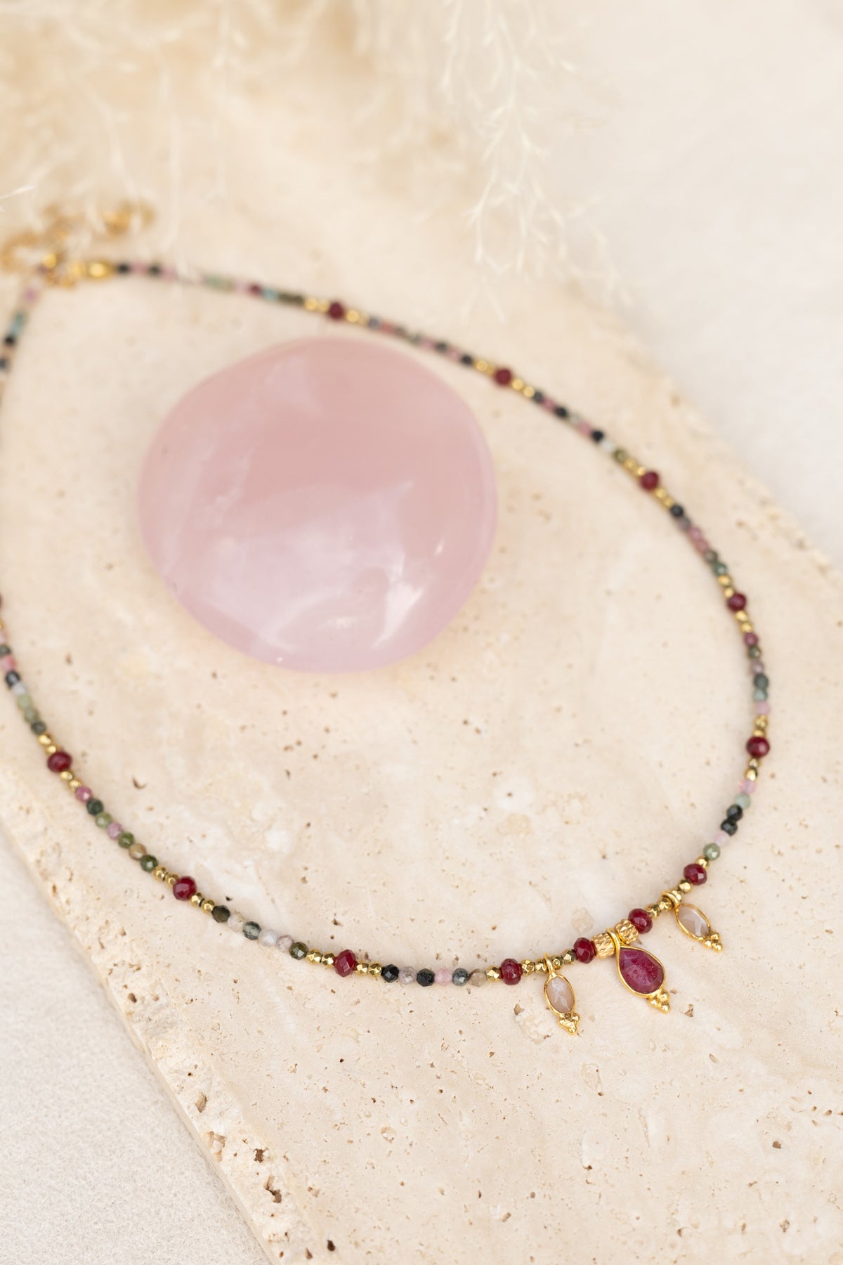 Collier Tess pierred e tourmaline multicolore