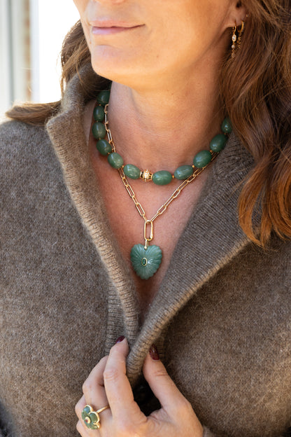 Collier Albane aventurine verte