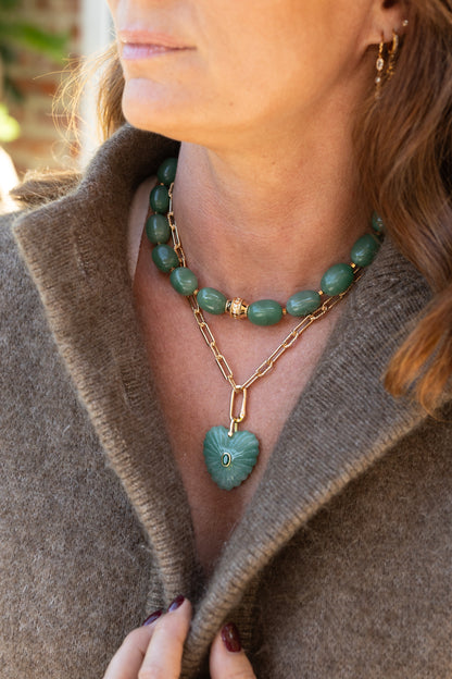 Collier Albane aventurine verte