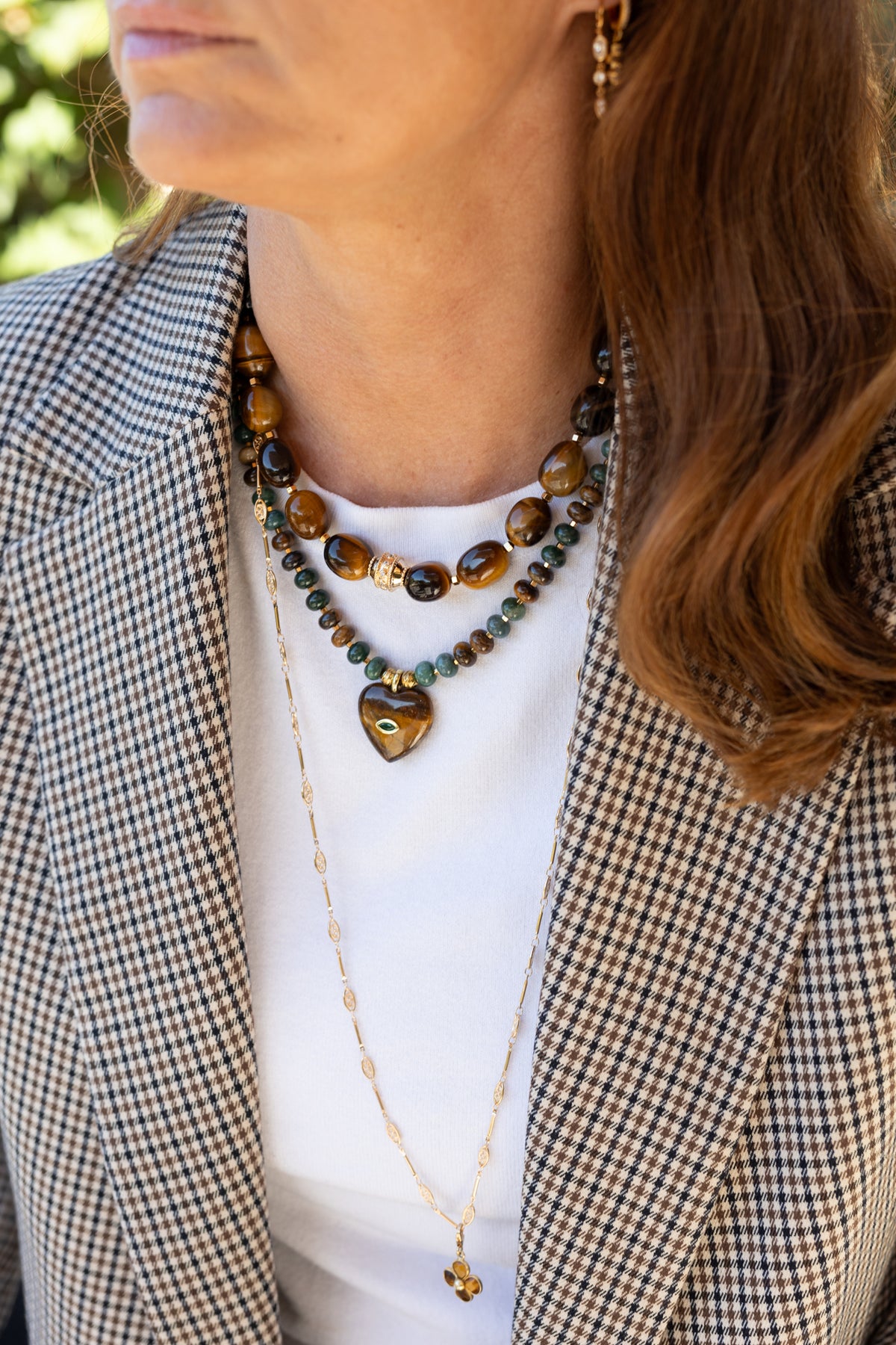 Collier Albane grandes perles oeil du tigre
