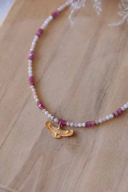 Collier Aguila Opale rose