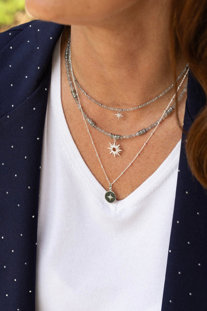 Collier Sunny labradorite argent