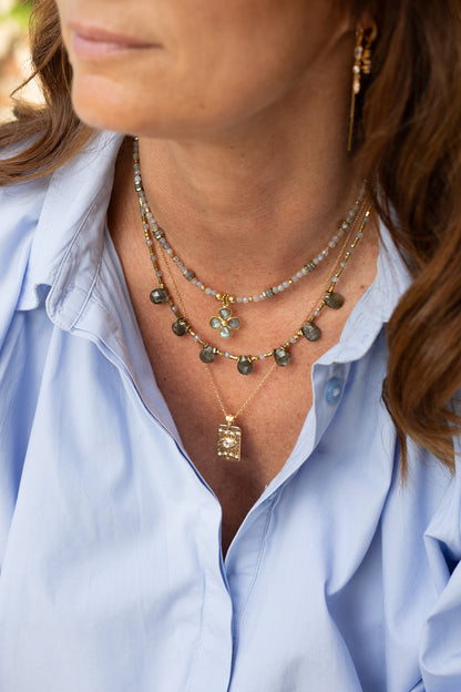 Collier Flora labradorite
