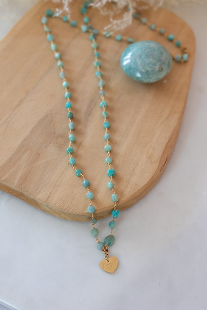 Sautoir Amour en pierres d'Amazonite