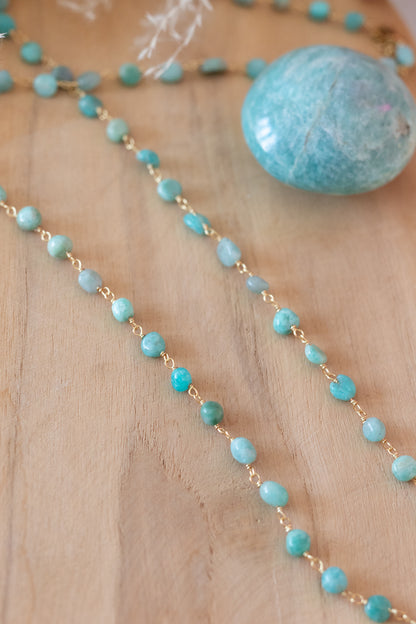 Sautoir Amour en pierres d'Amazonite