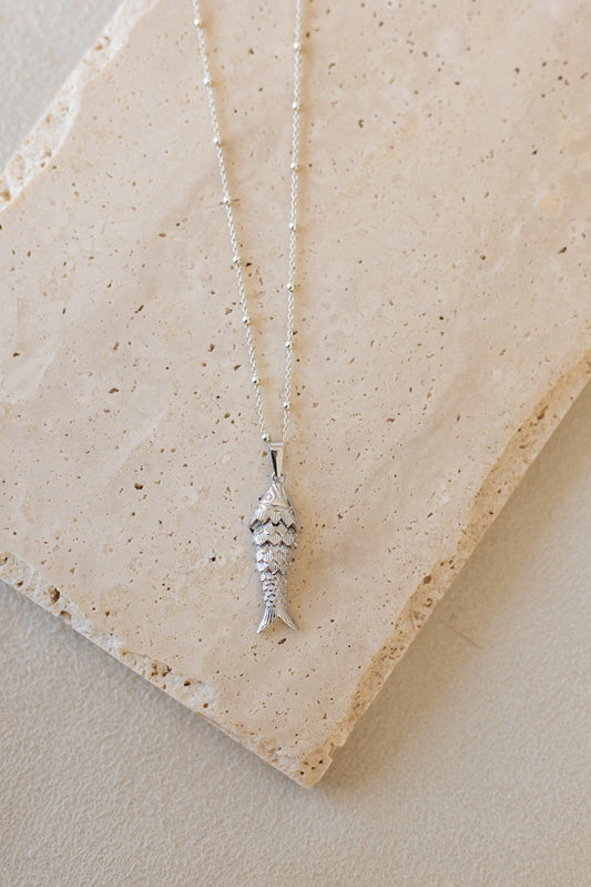 Collier Fish argent