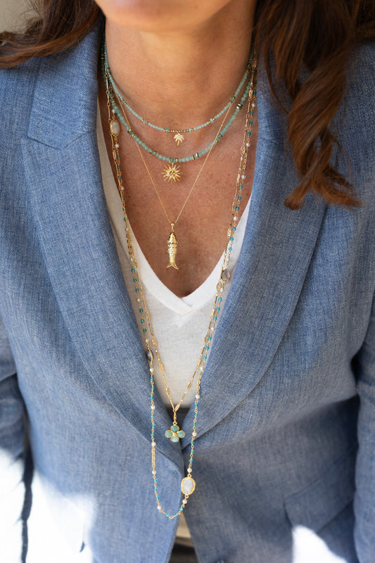 Collier Palmier amazonite