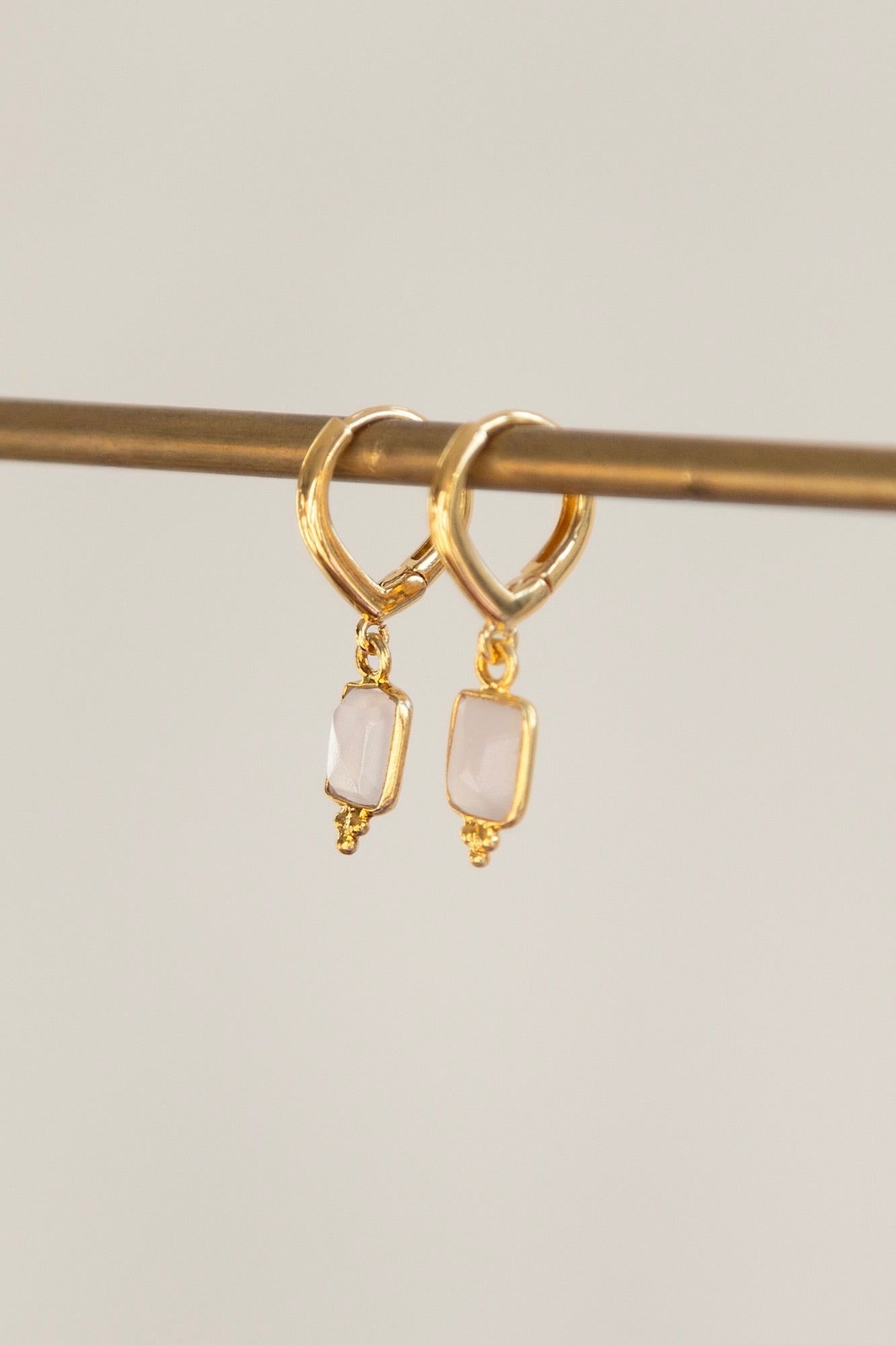 boucles d'oreilles June Quartz rose