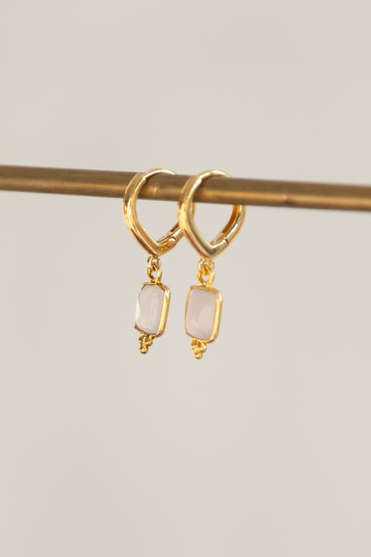 boucles d'oreilles June Quartz rose