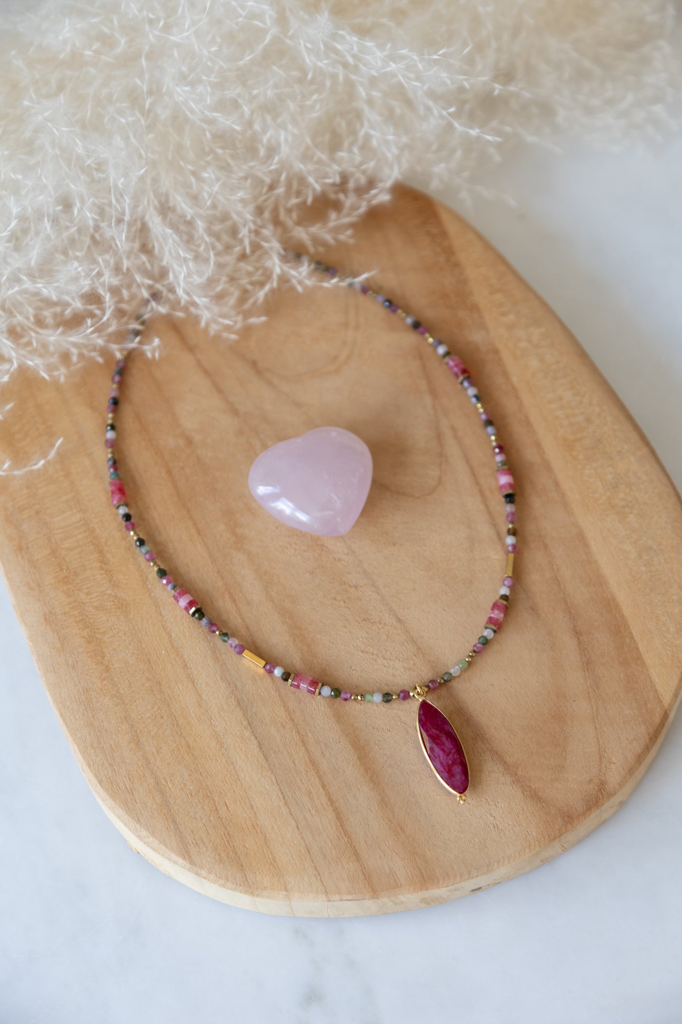 Collier Abby en tourmaline et Rubis