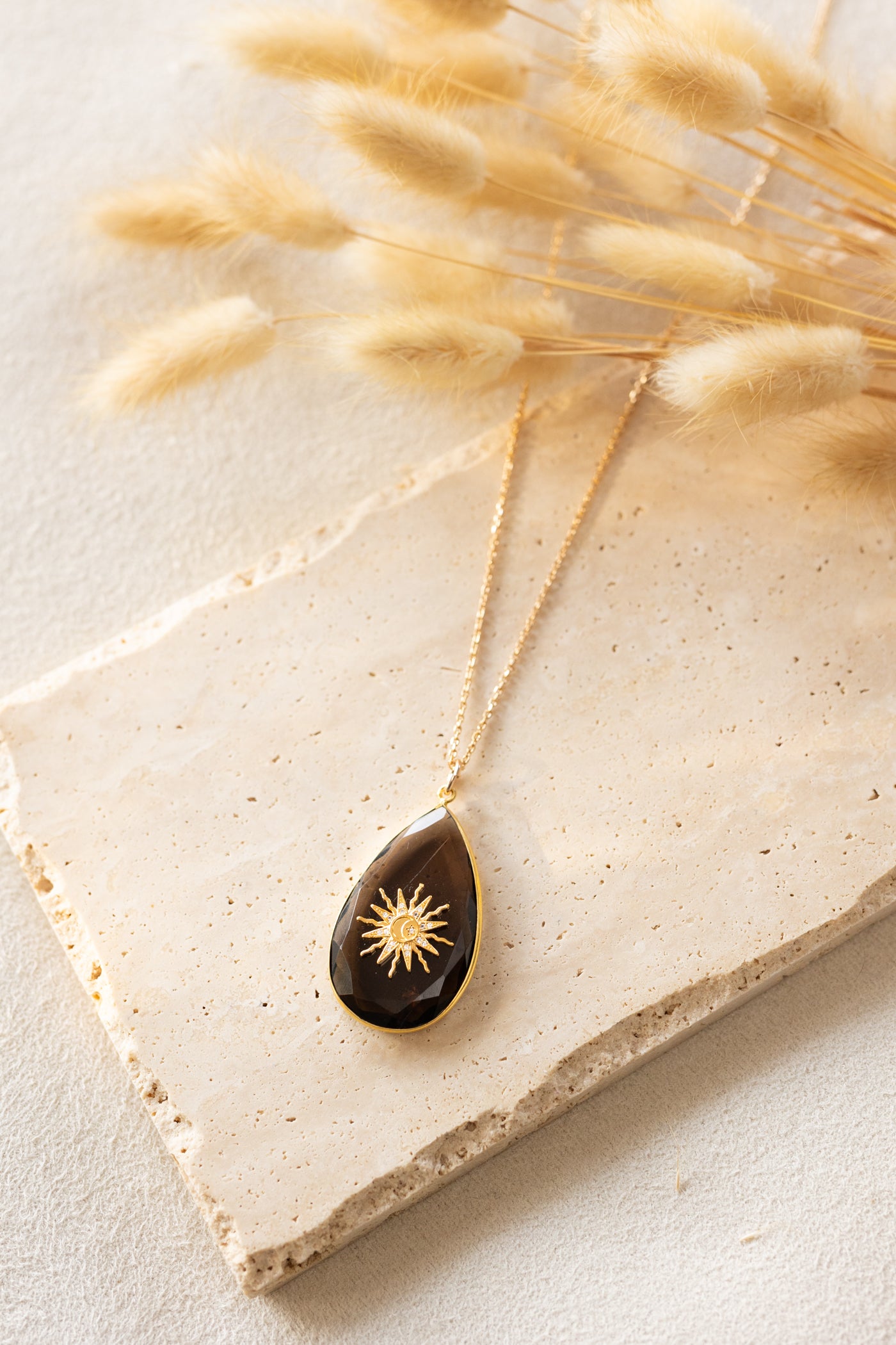 Collier Sun quartz fumé