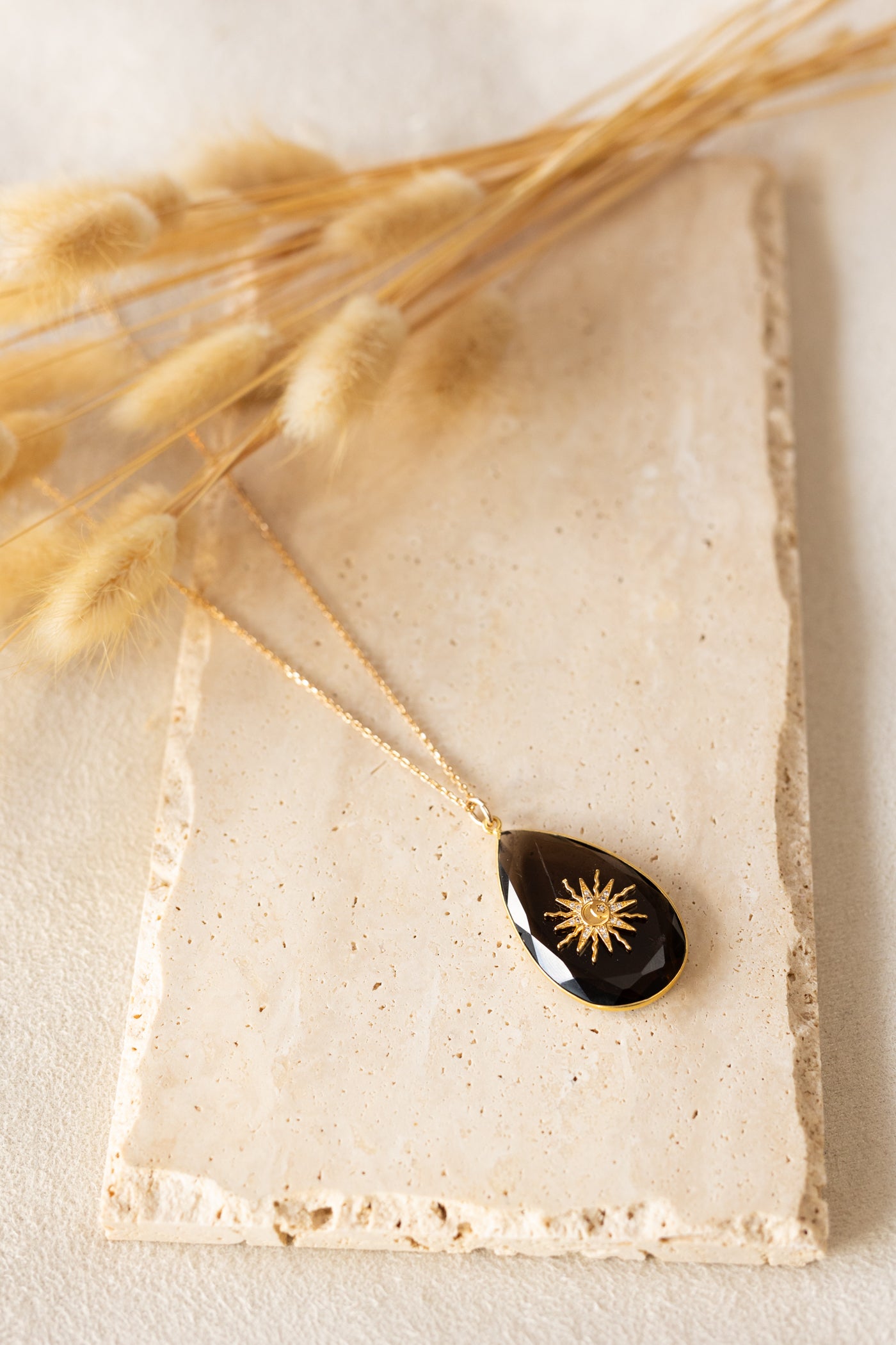 Collier Sun quartz fumé