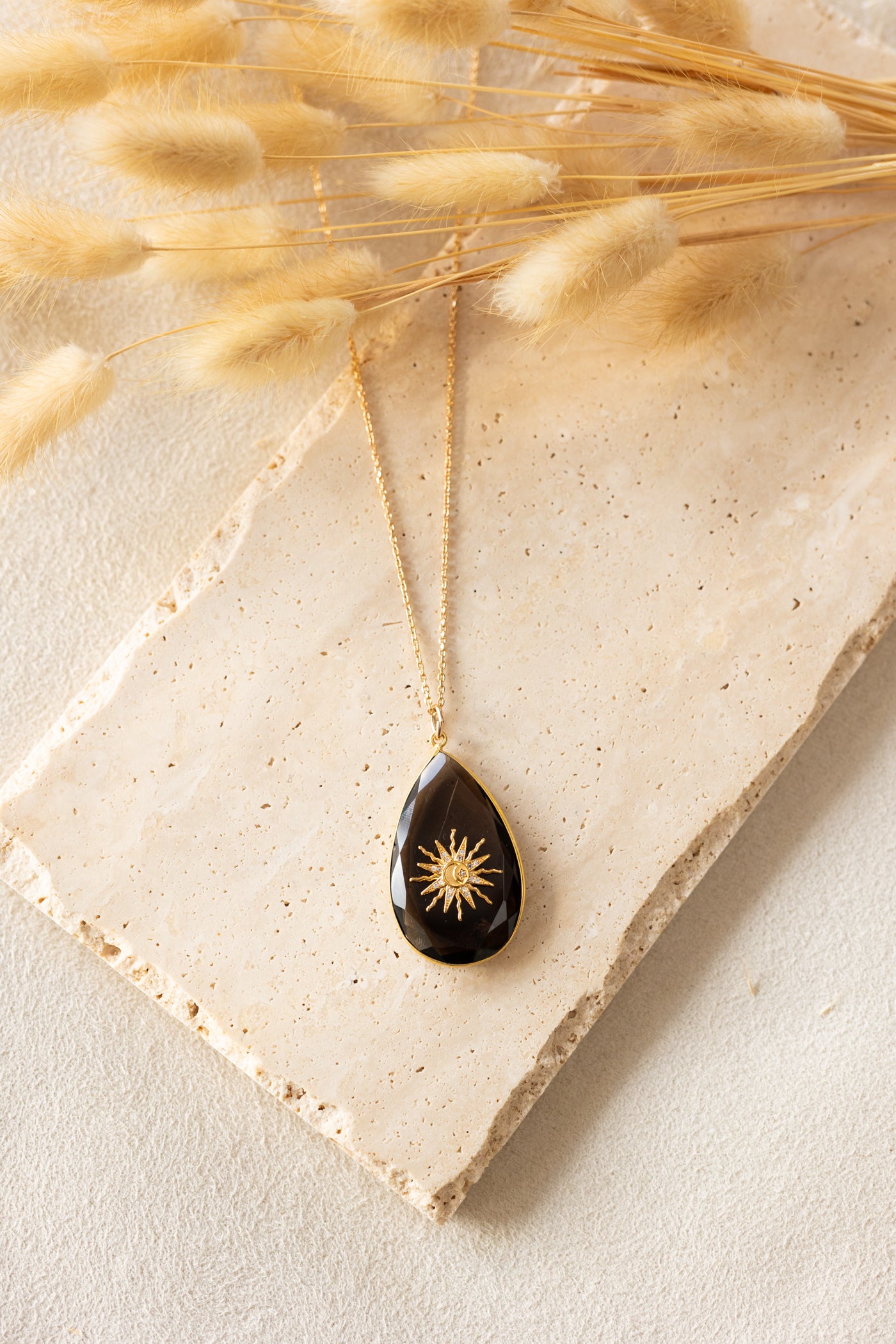 Collier Sun quartz fumé