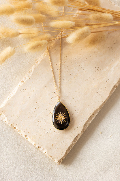 Collier Sun quartz fumé