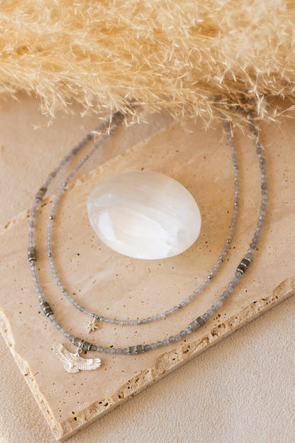 Collier stella  et Aguila Labradorite argent