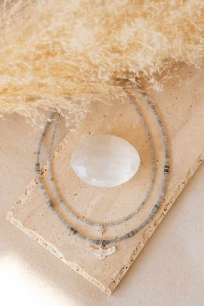 Collier Stella  labradorite Argent plaqué 925