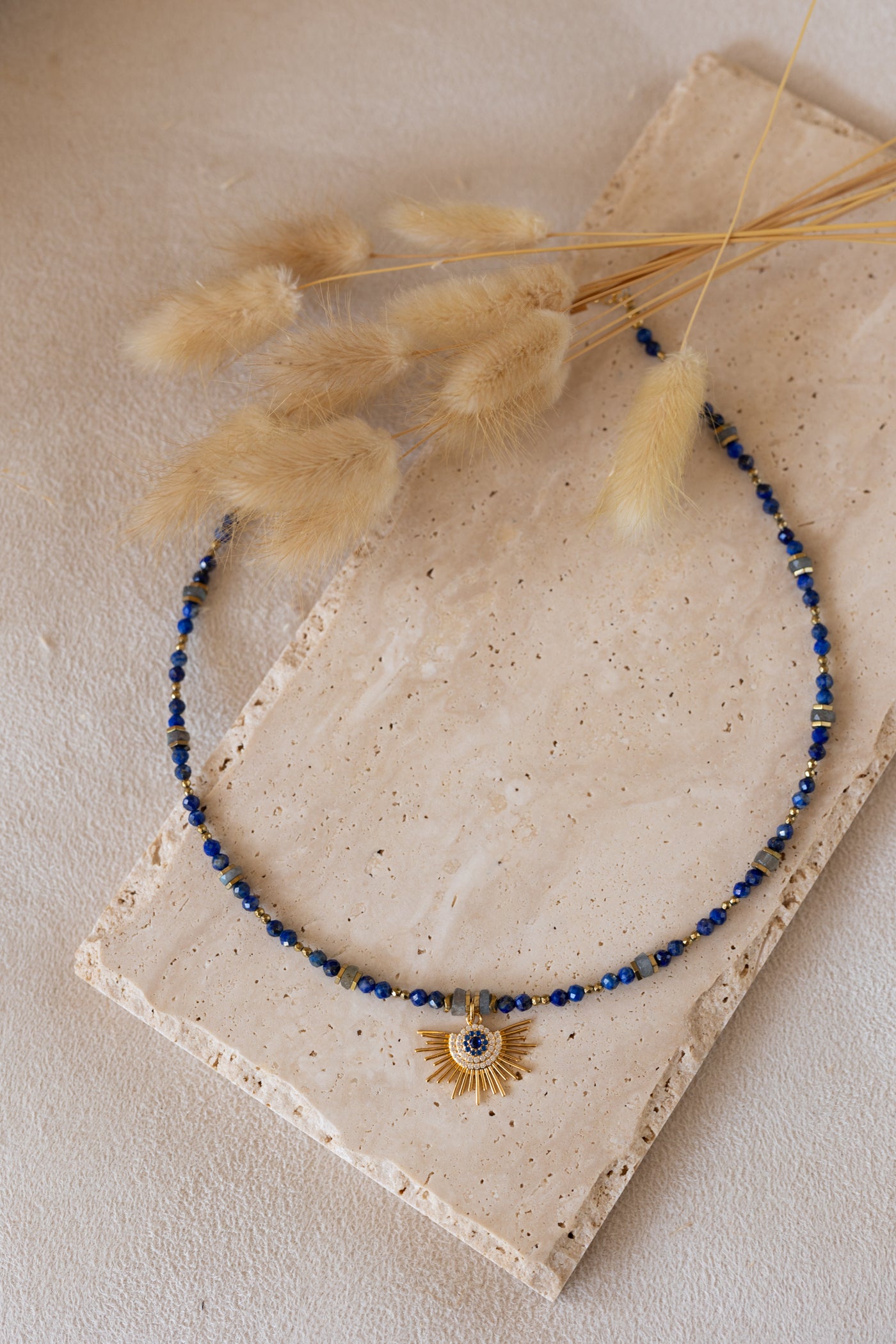 Collier Luna et Zénia Lapis-Lazuli labradorite